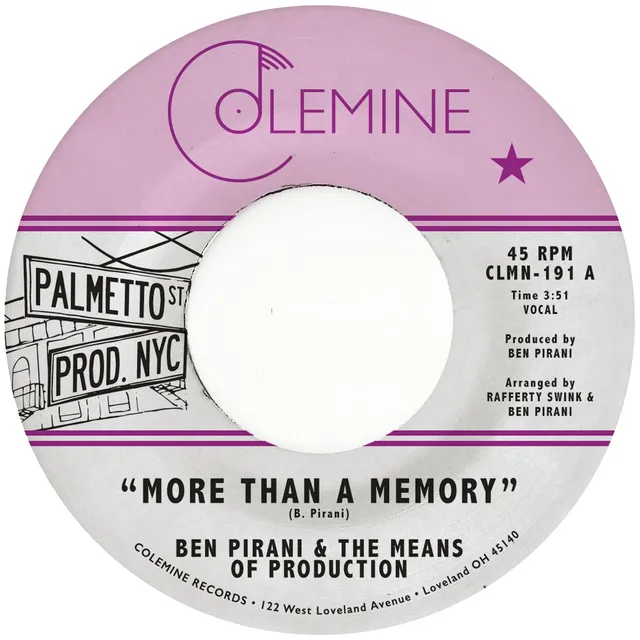 Ben Pirani More Than A Memory 7-tommer singel white label