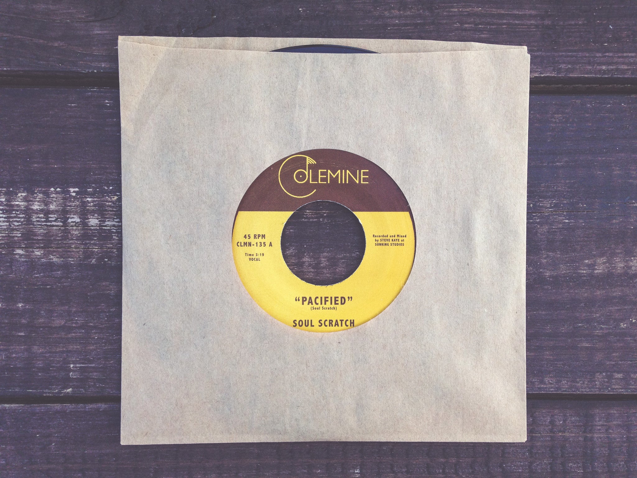Colemine Soul Scratch Pacified 7-tommer vinylsingel svart soul