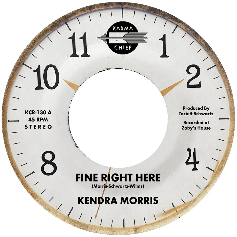 Kendra Morris Fine Right Here 7" vinylsingel blå vinyl