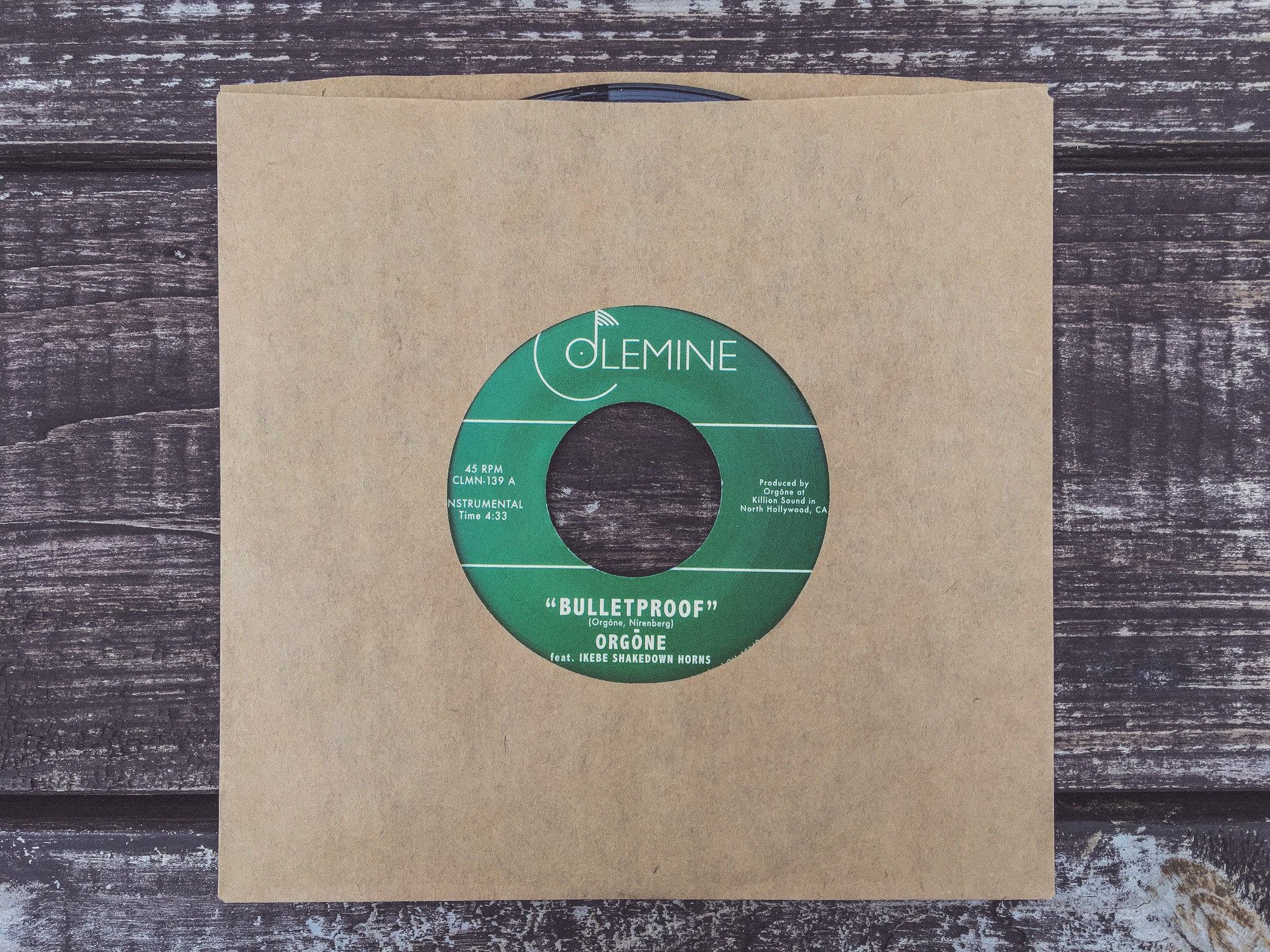 Colemine Orgone Bulletproof 7" vinyl funk soul
