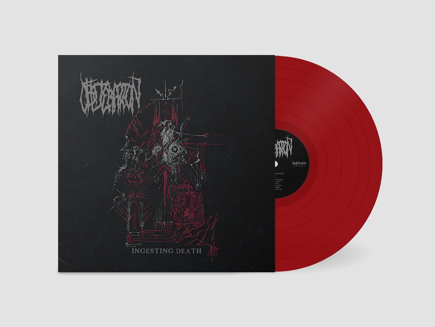 Obliteration Ingesting Death vinyl LP rød death metal