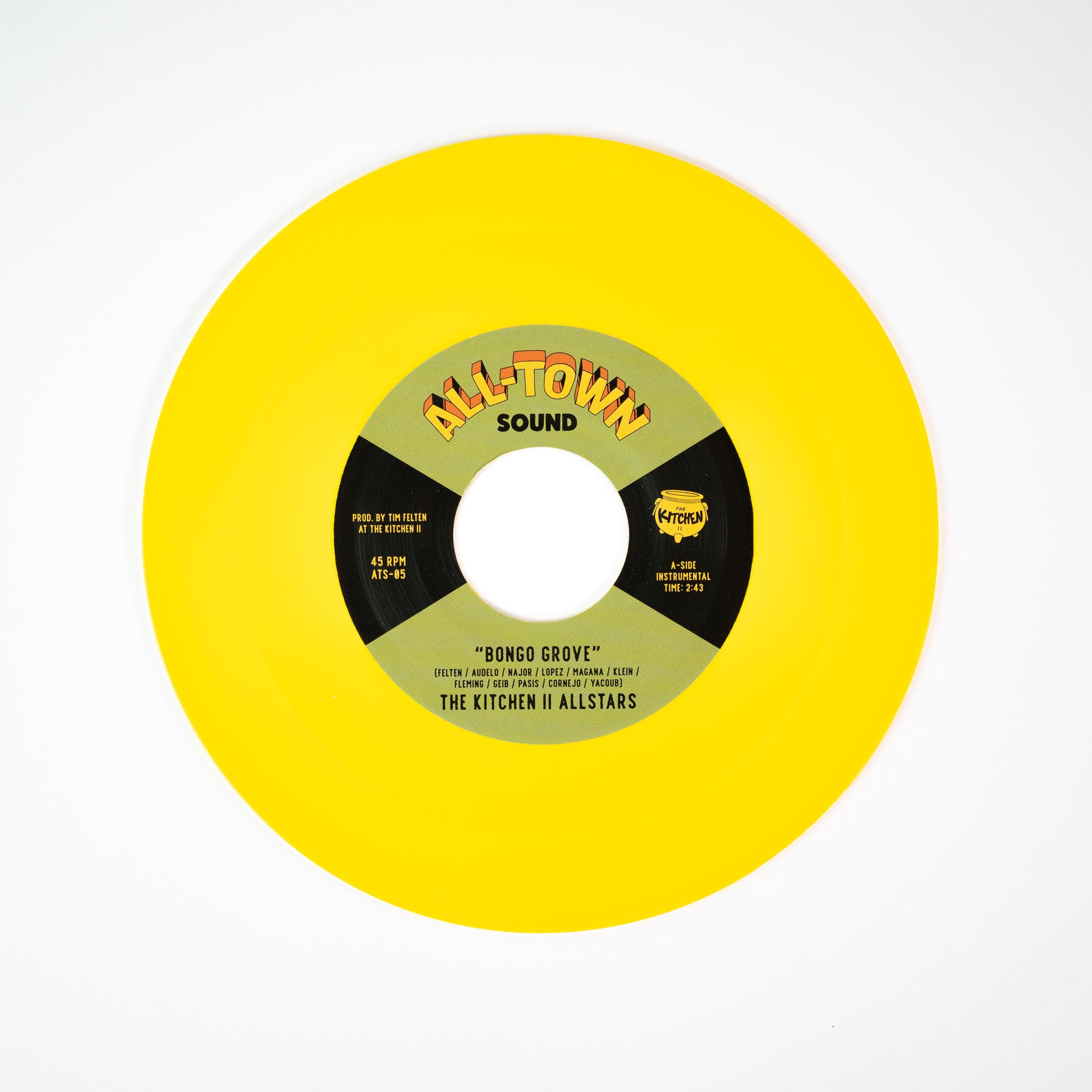Kitchen II Allstars Bongo Grove vinylsingel gul 7-tommer funk