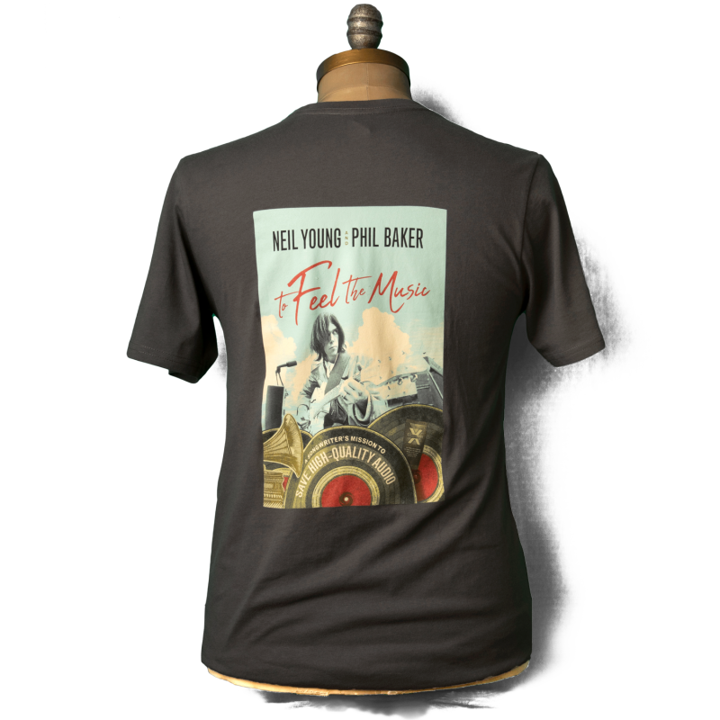 Neil Young To Feel The Music t-skjorte grå herre organisk