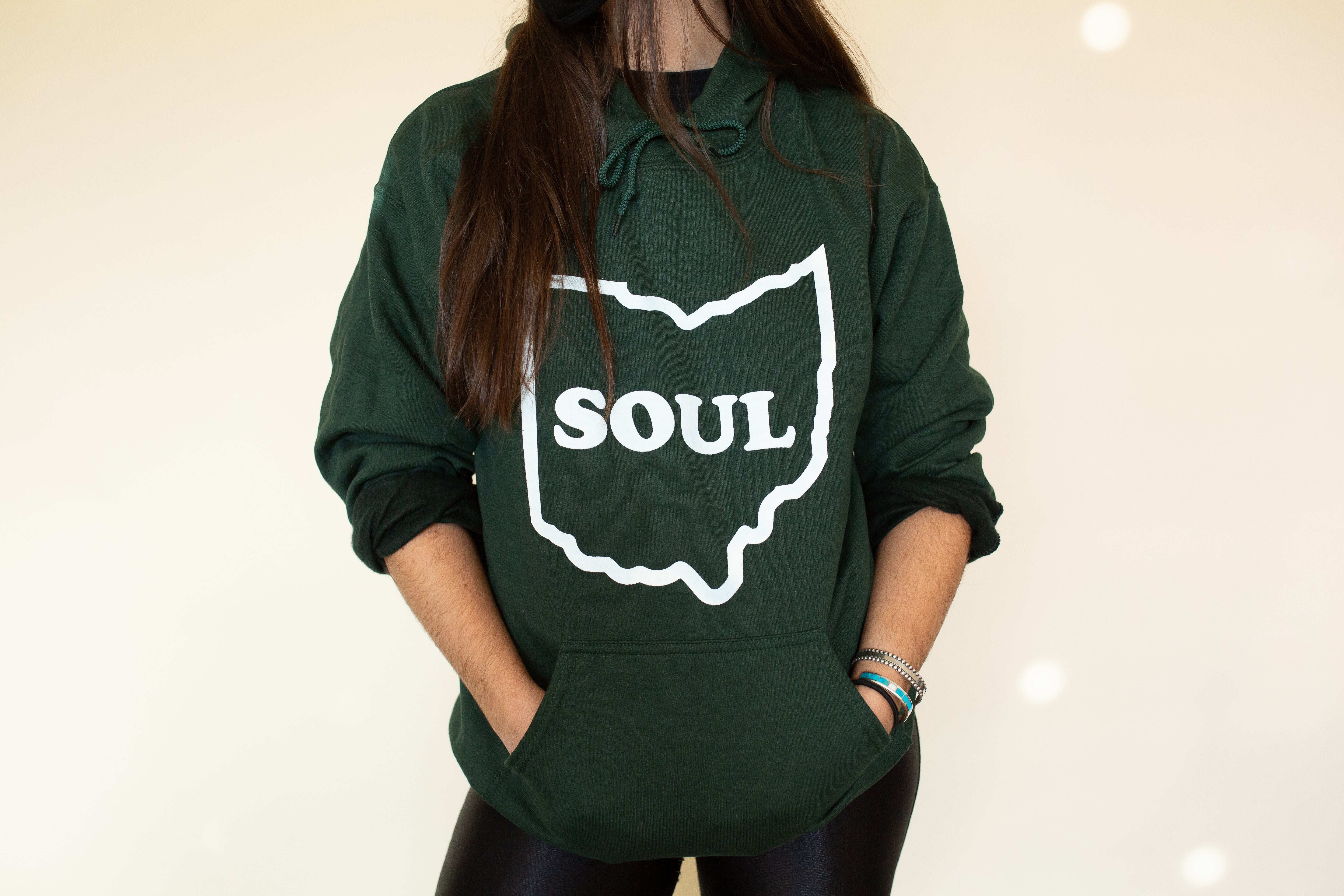 Ohio Soul hettegenser skogsgrønn bomull/polyester