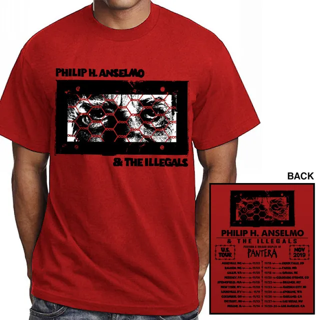 Philip H. Anselmo & The Illegals 2019 Tour t-skjorte rød