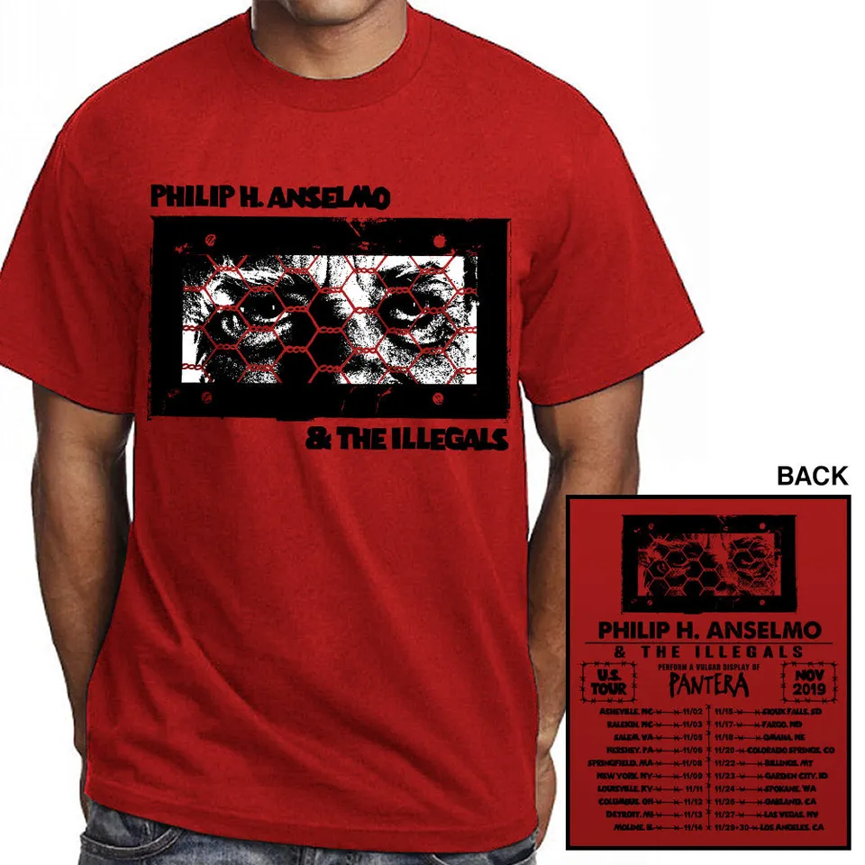 Philip H. Anselmo & The Illegals 2019 Tour t-skjorte rød