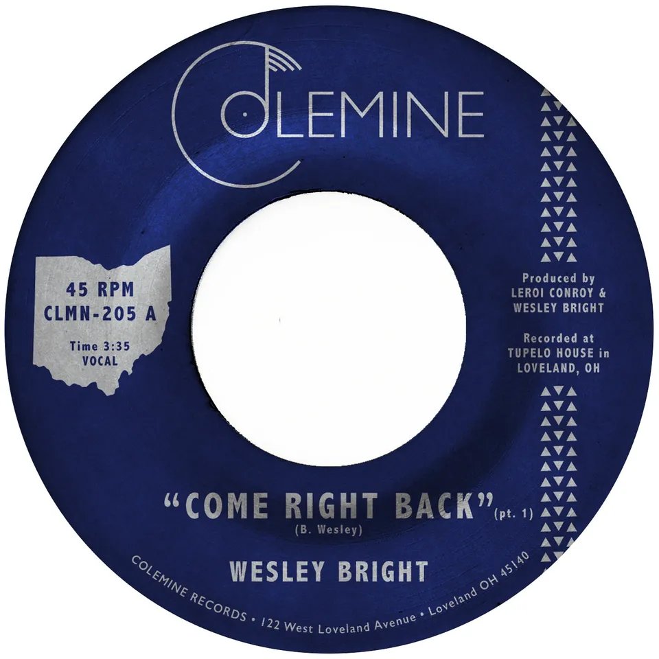 Wesley Bright Come Right Back vinylsingel rød sweetsoul