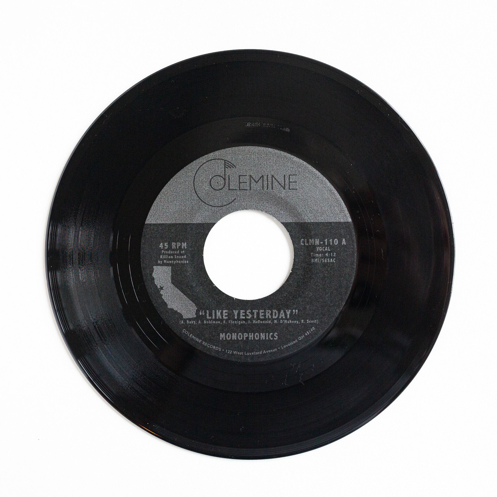 Colemine Monophonics Like Yesterday 7" singel klar vinyl funk