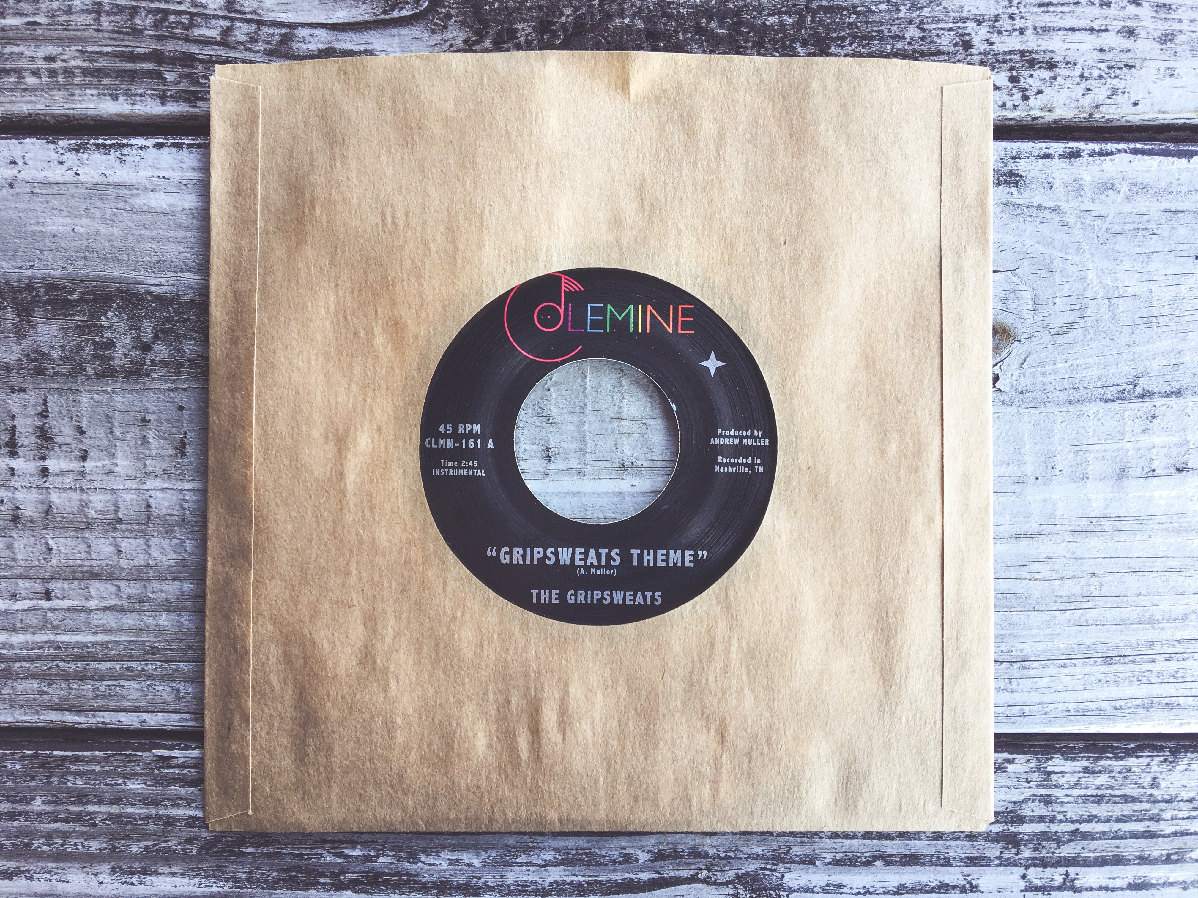 The Gripsweats Theme CLMN-161 7-tommer hvit funk-singel
