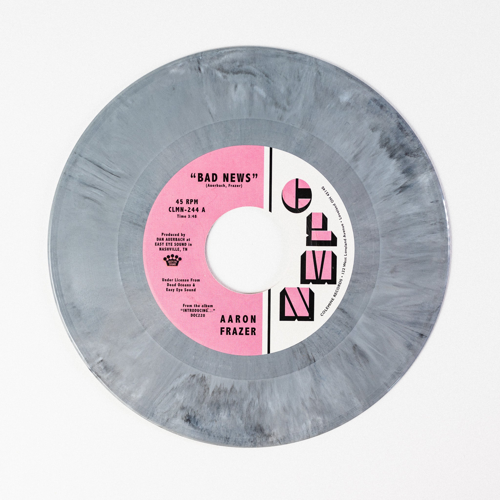 Aaron Frazer Bad News Done Lyin 7" vinyl lysegrå