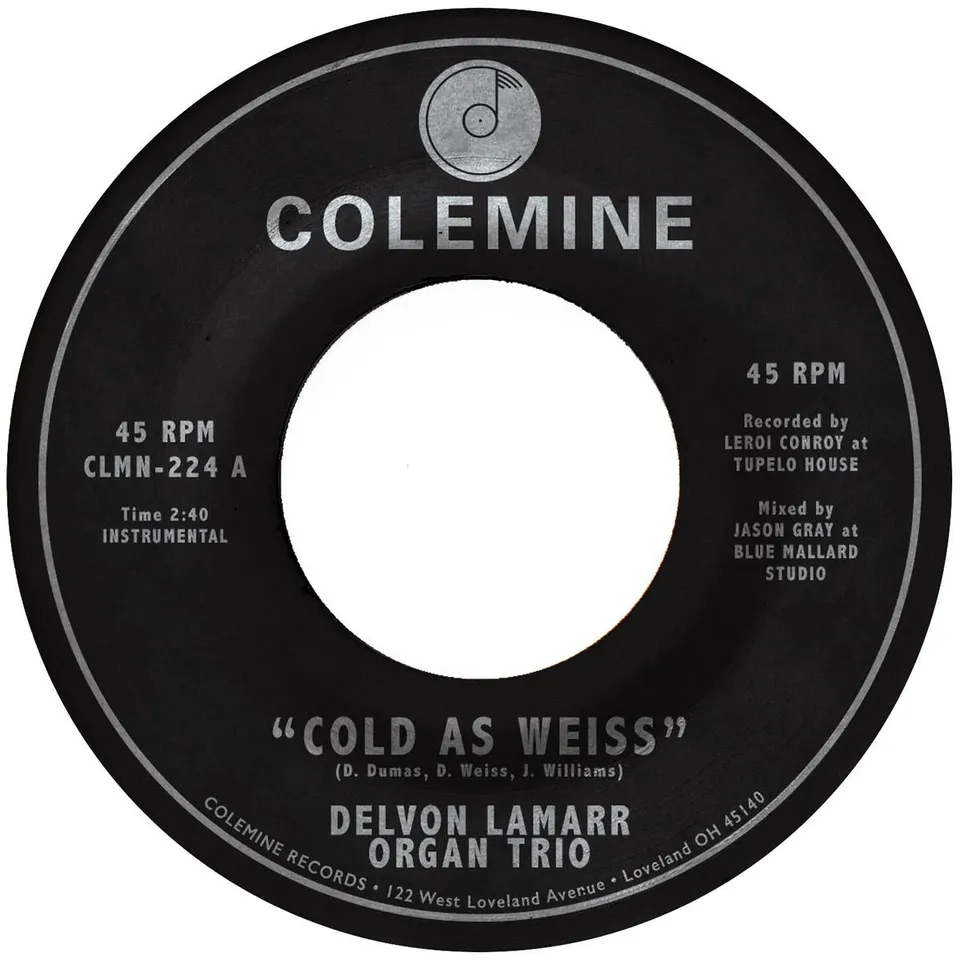 Delvon Lamarr Organ Trio Cold As Weiss vinylsingel blå 7-tommer funk
