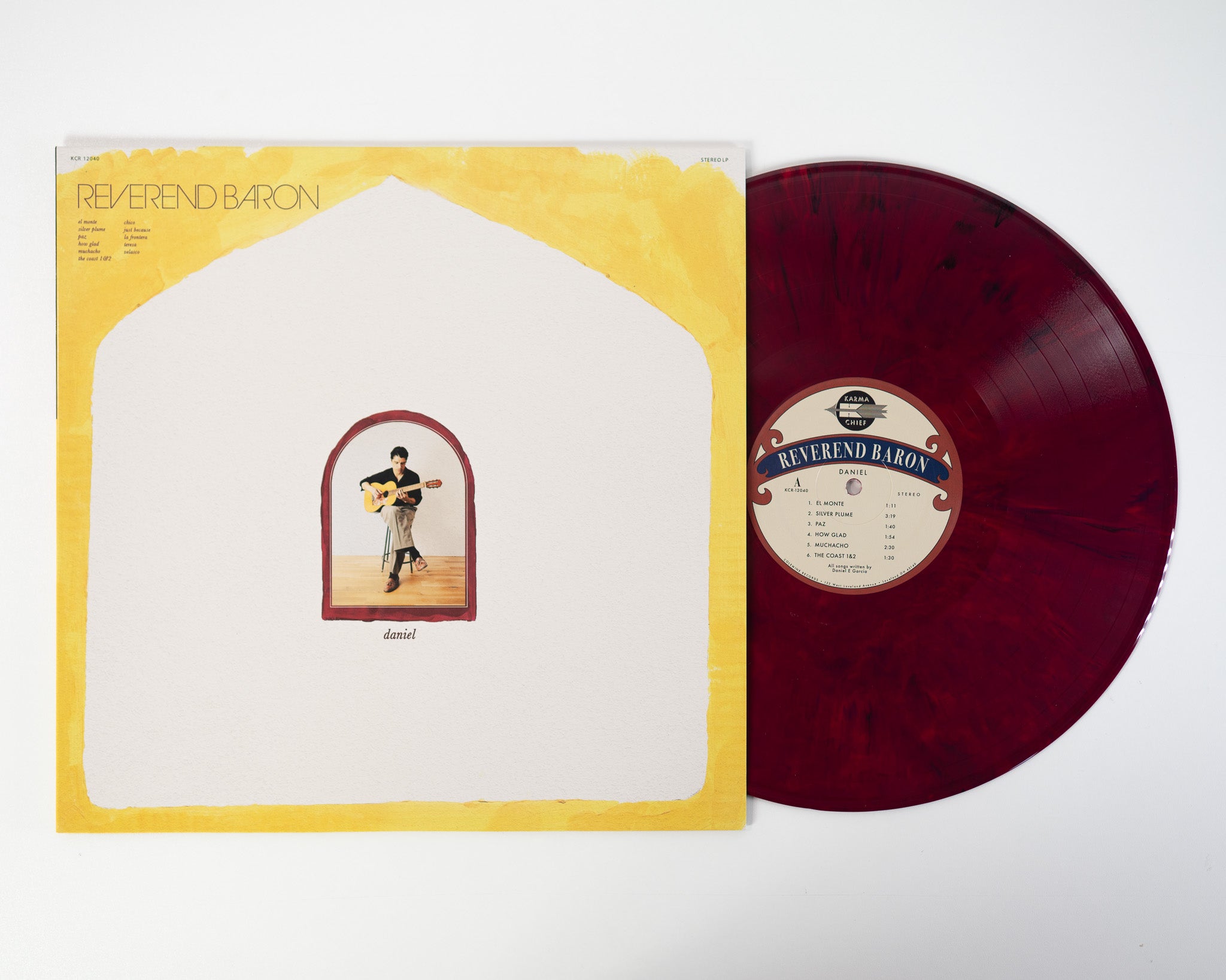 Reverend Baron Daniel LP vinyl maroon black swirl