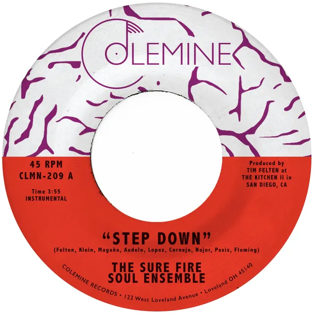 Colemine Sure Fire Soul Ensemble Step Down 7" vinylsingel klar funk