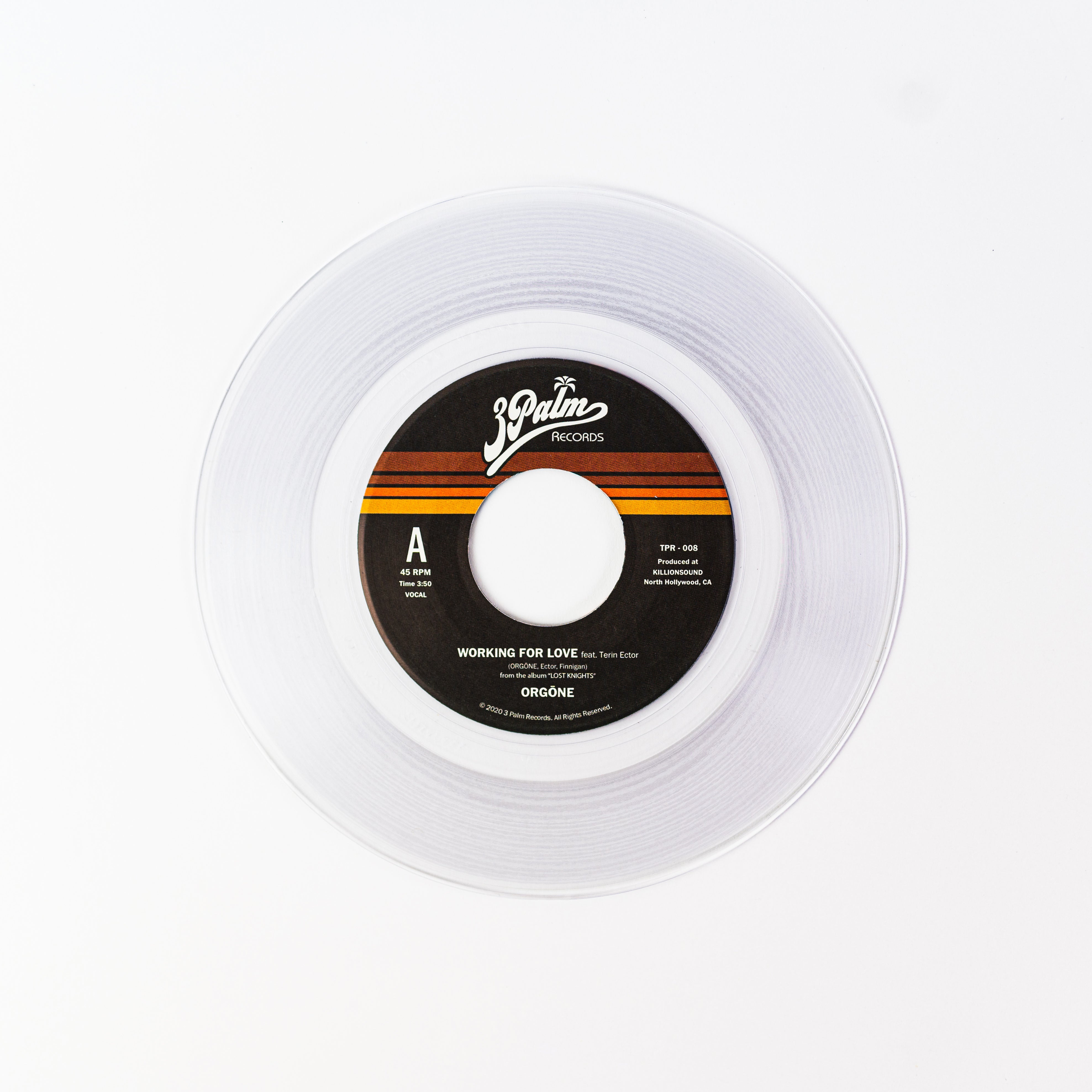 3 Palm Orgone Working For Love 7-tommer svart vinyl 45