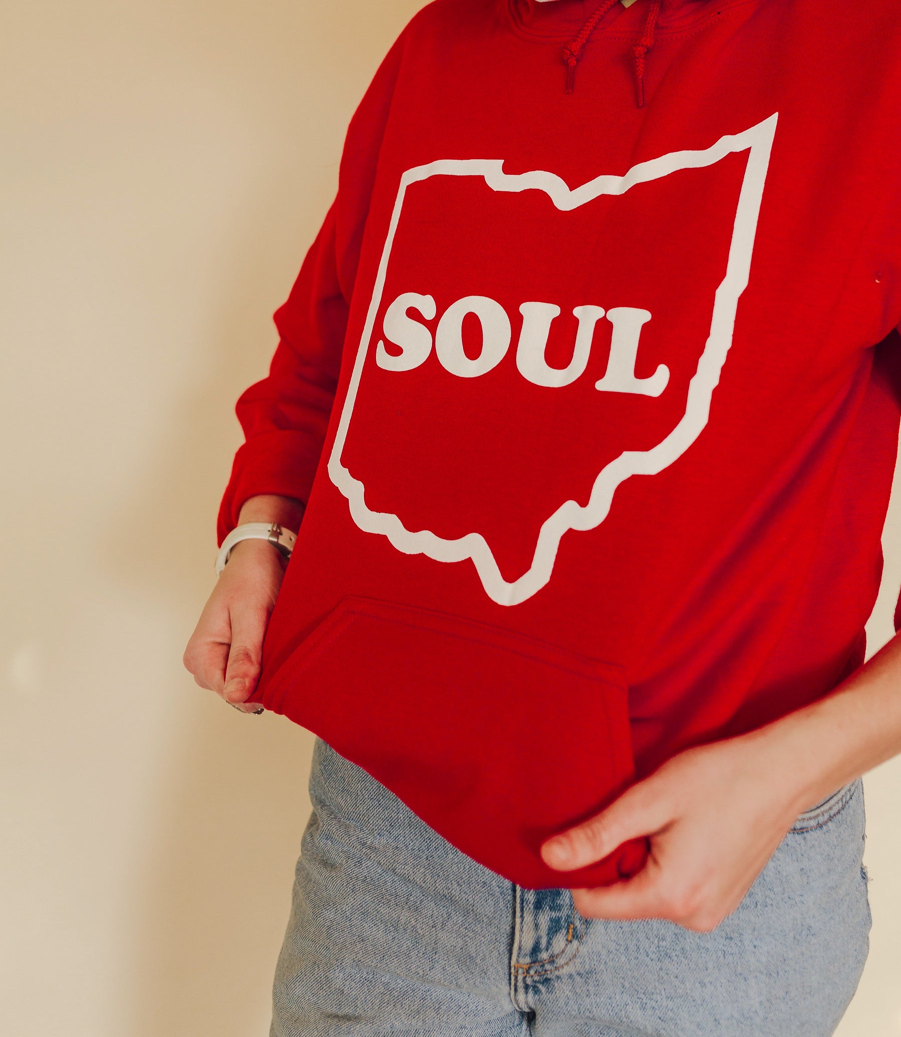 Colemine Ohio Soul hettegenser rød Large bomull