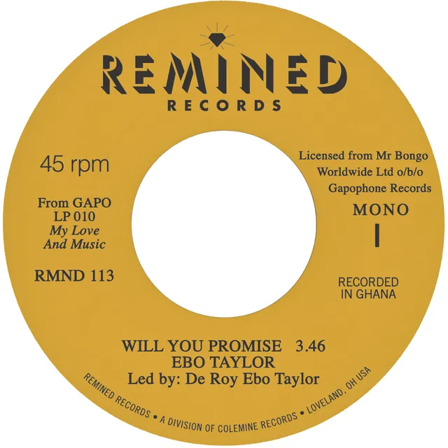 Ebo Taylor Will You Promise vinyl 45 lakserosa