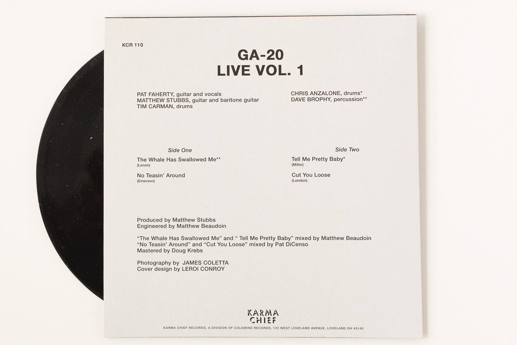 GA-20 Live Vol. 1 vinyl 7" grønn blues