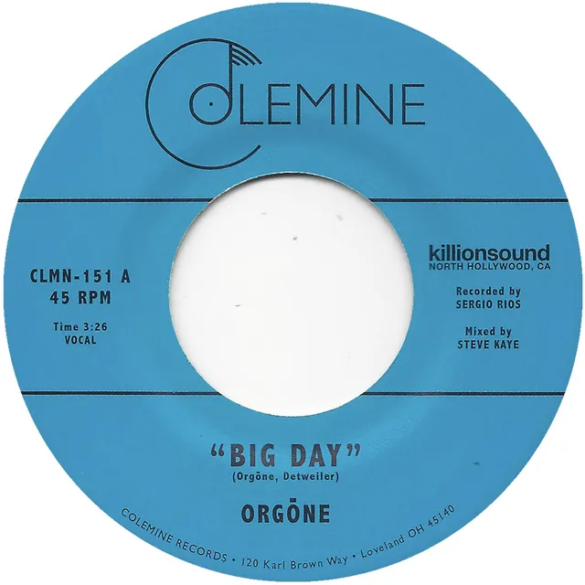 Orgone Big Day vinylsingel 7-tommer svart funk