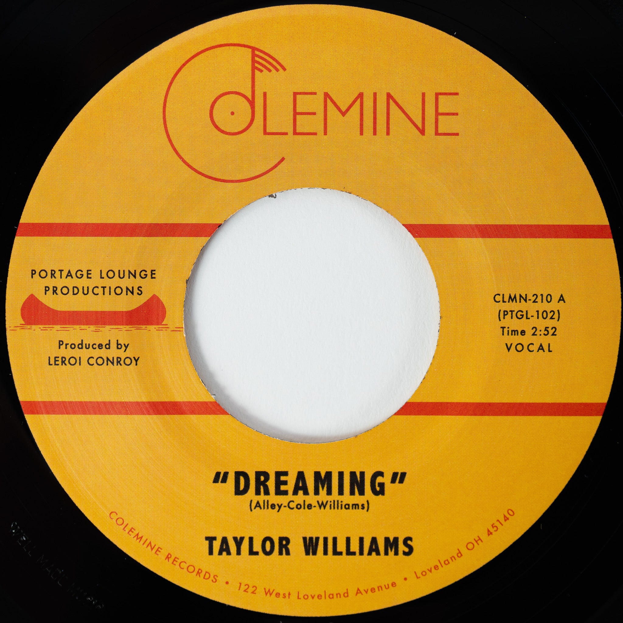 Colemine Taylor Williams Dreaming vinylsingel 45 blå soul
