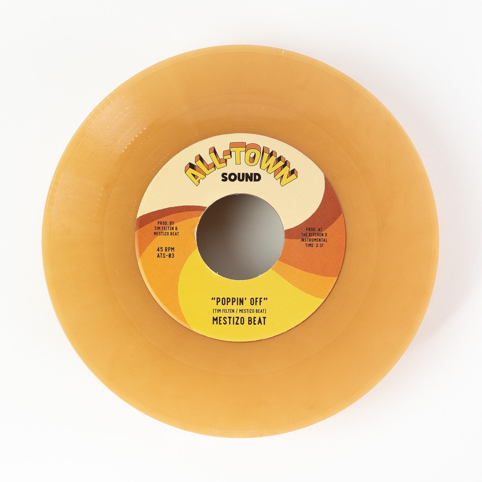 Mestizo Beat Poppin Off 7" tan vinyl singel