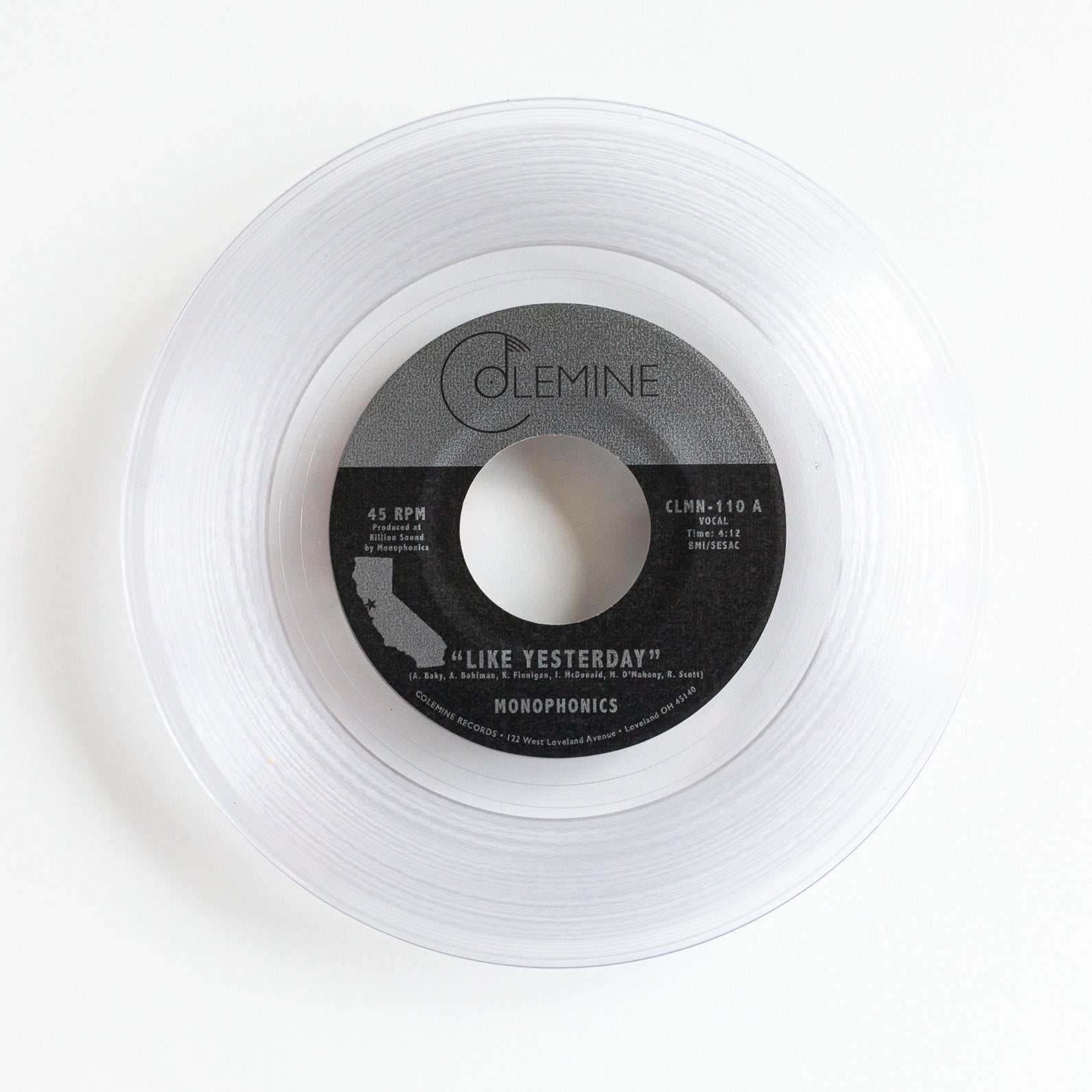Colemine Monophonics Like Yesterday 7" singel klar vinyl funk