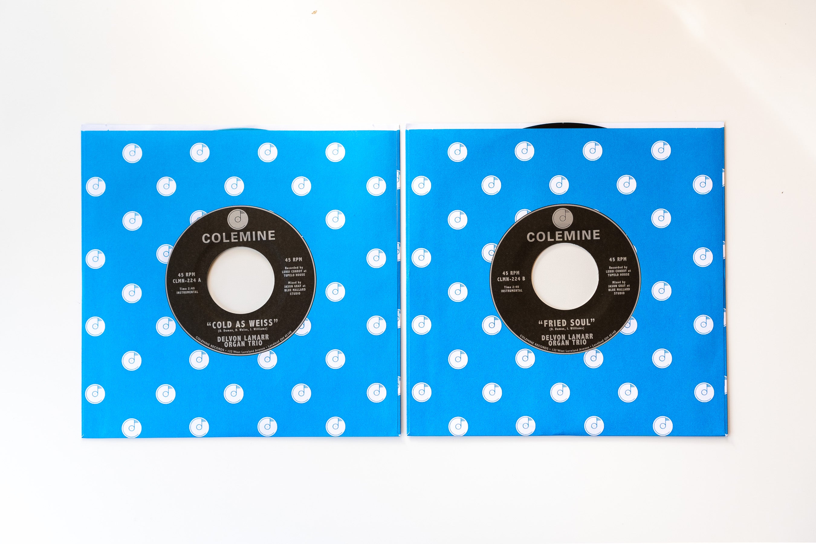 Delvon Lamarr Organ Trio Cold As Weiss vinylsingel blå 7-tommer funk
