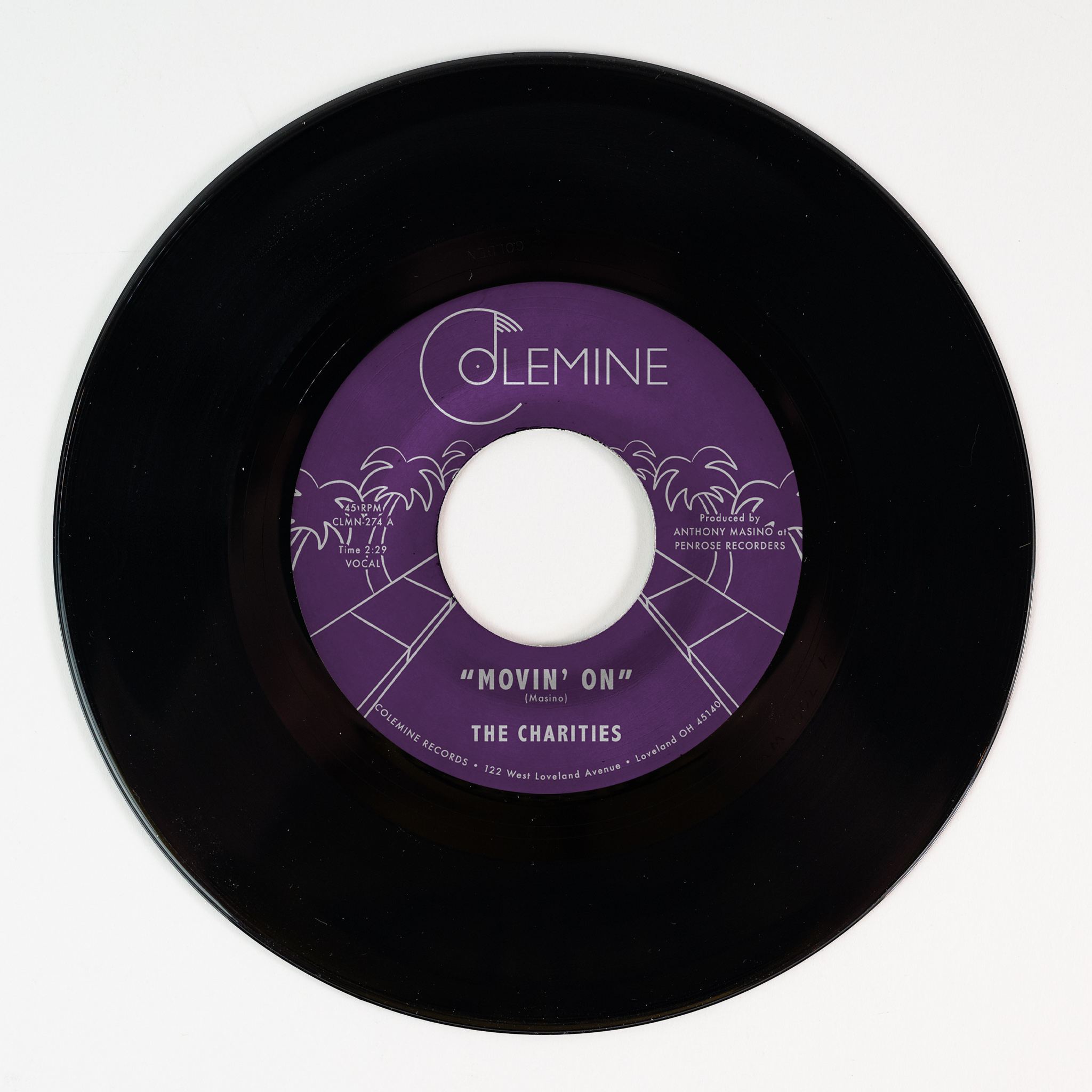 Charities Movin On vinylsingel grå 7-tommer sweet soul