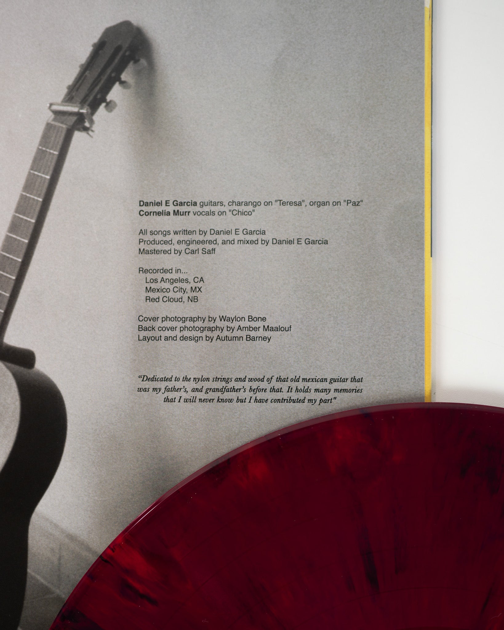 Reverend Baron Daniel LP vinyl maroon black swirl