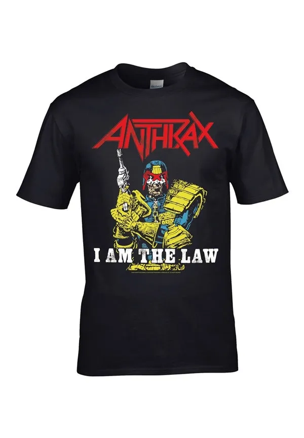 Anthrax I Am The Law T-skjorte offisiell svart