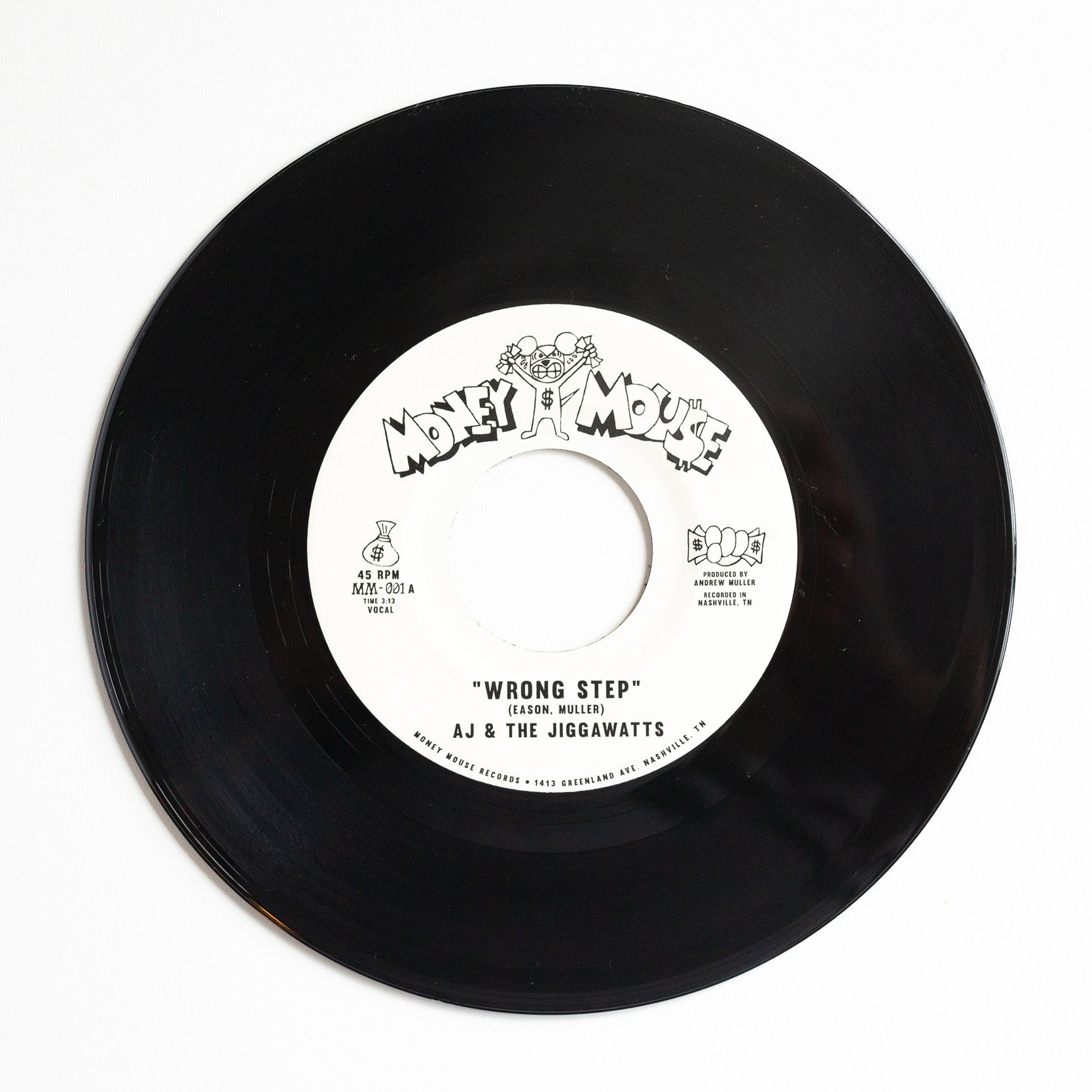 Money Mouse AJ Jiggawatts Wrong Step 7" singel gull vinyl