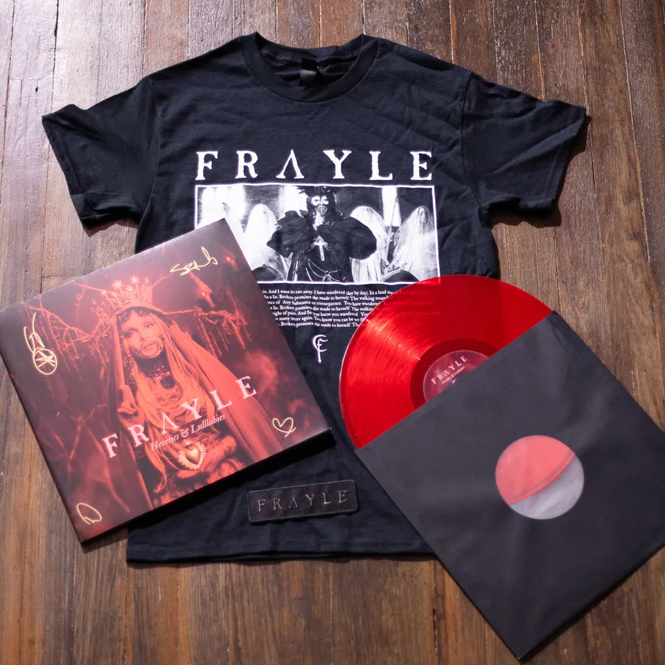 Frayle Heretics bundle rød vinyl + t-skjorte