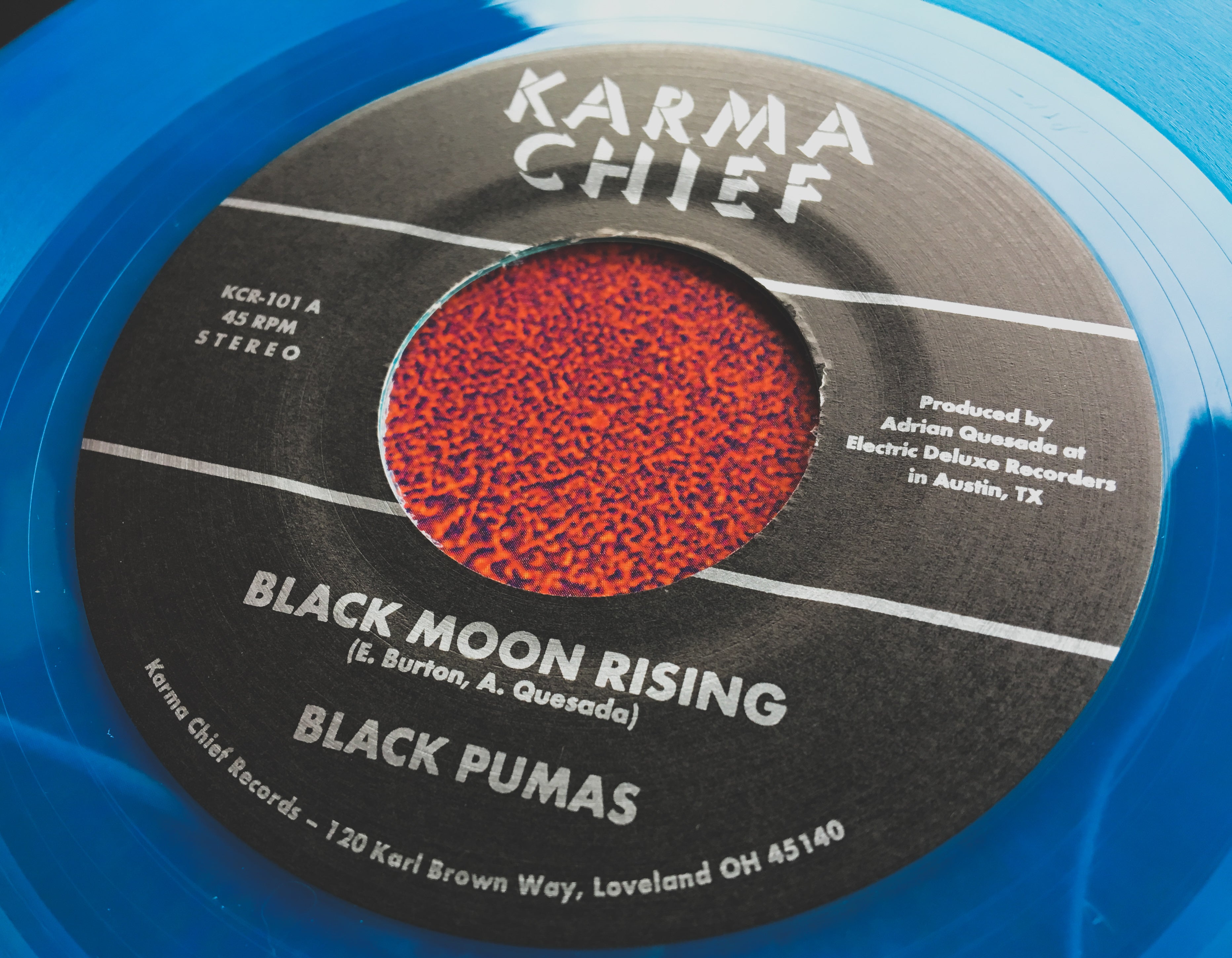 Black Pumas Black Moon Rising 7" singel clear-blue vinyl