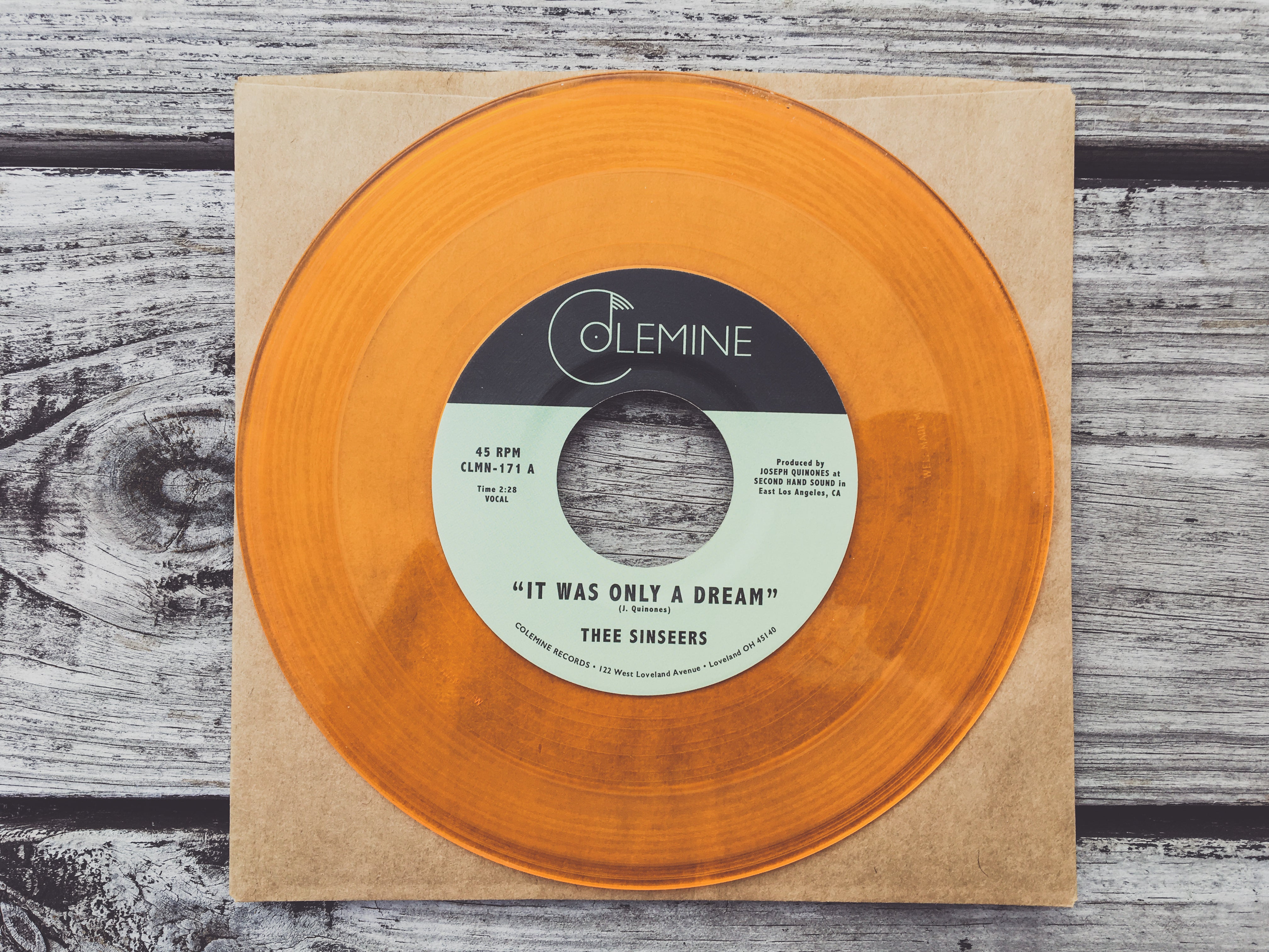 Colemine Thee Sinseers It Was Only A Dream vinylsingel gull