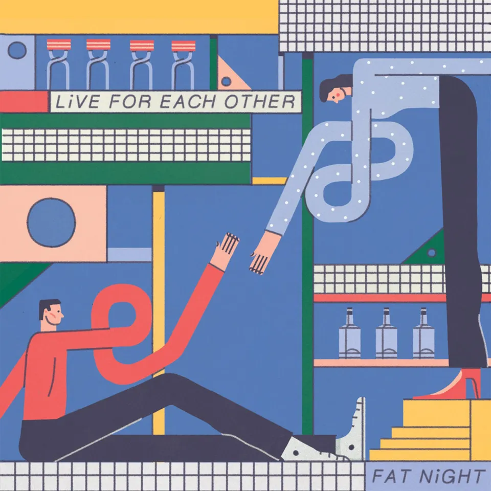 Fat Night Live For Each Other LP blå/gul vinyl limitert
