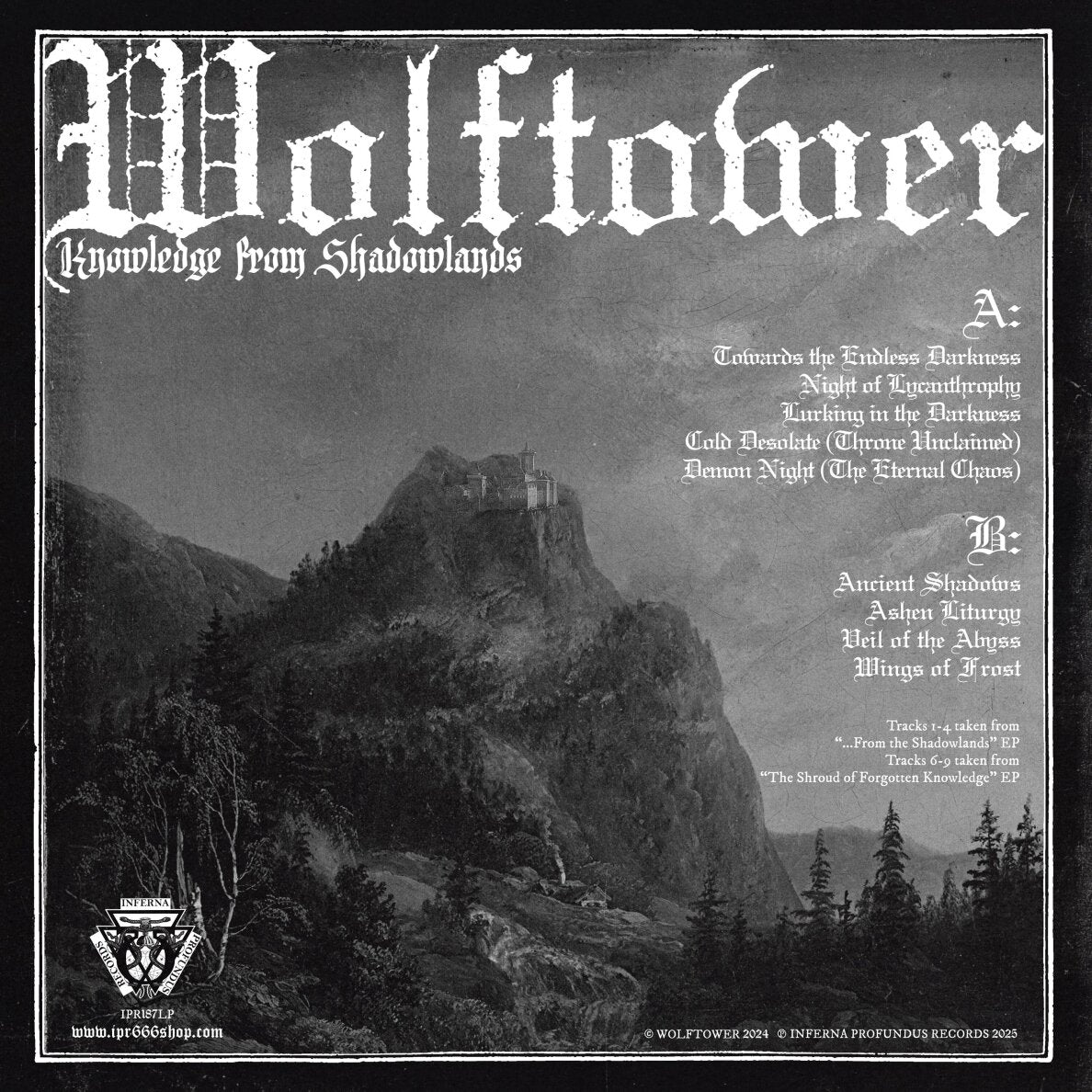 Wolftower Knowledge From Shadowlands LP svart 100ex