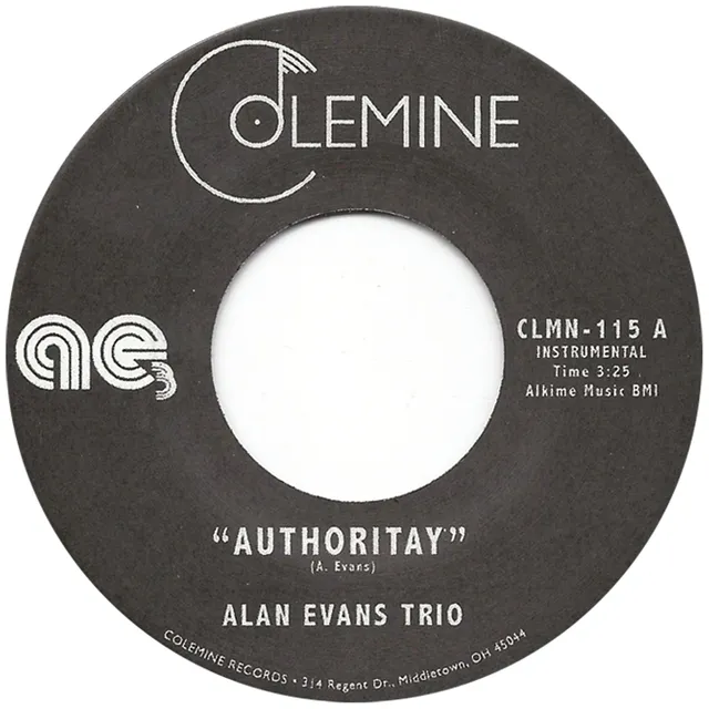 Alan Evans Trio Authoritay 7" singel svart vinyl