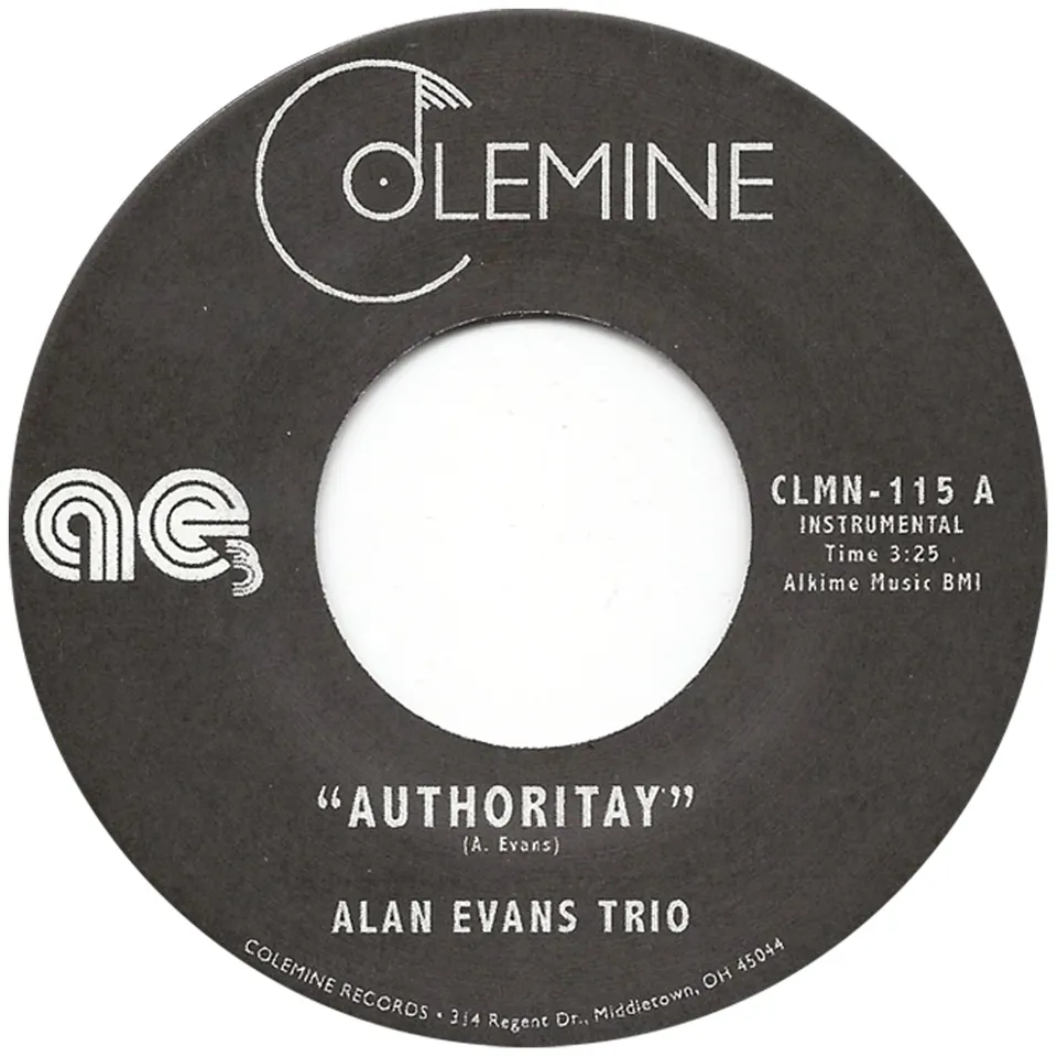 Alan Evans Trio Authoritay 7" singel svart vinyl