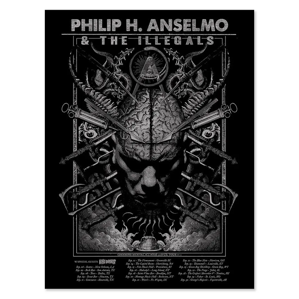 Philip H. Anselmo & The Illegals Choosing Mental Illness turnéplakat 2018