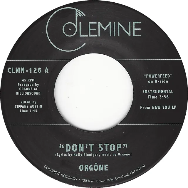 Colemine Orgone Don’t Stop 7-tommer vinylsingel svart funk