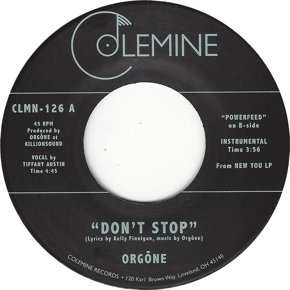 Colemine Orgone Don’t Stop 7-tommer vinylsingel svart funk
