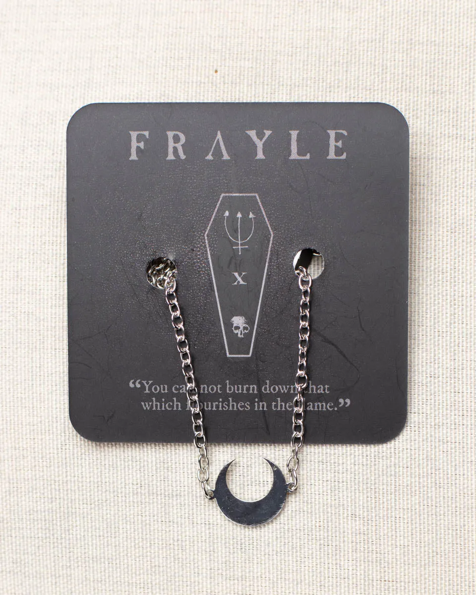Frayle Small Crescent Moon halskjede sølv justerbar