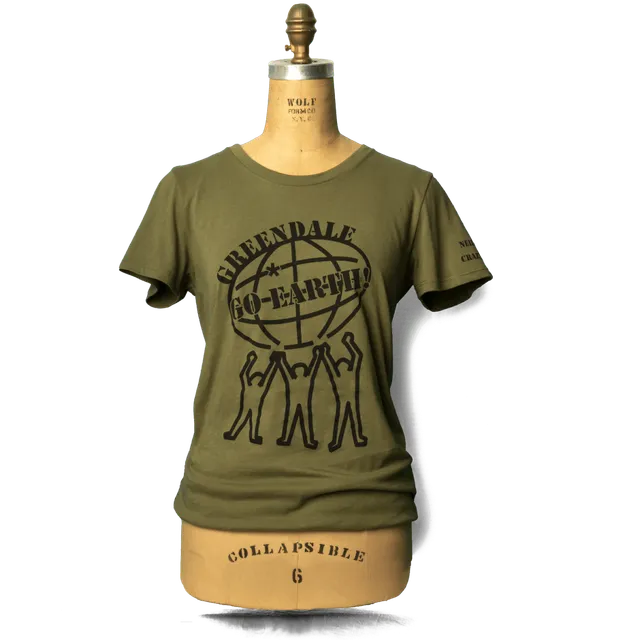 Neil Young GO Earth t-skjorte dame moss grønn