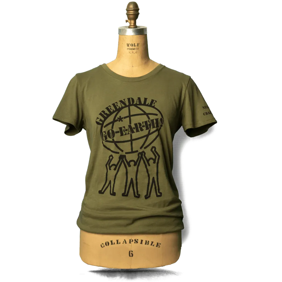 Neil Young GO Earth t-skjorte dame moss grønn