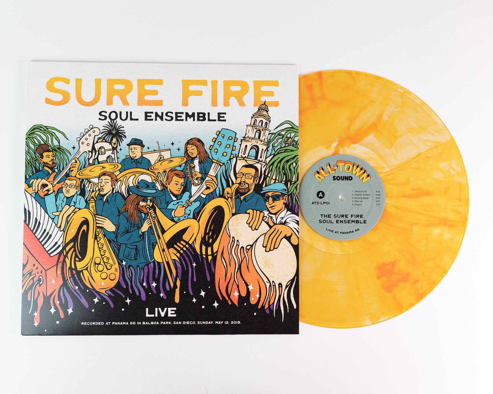 Sure Fire Soul Ensemble Live at Panama 66 LP orange swirl