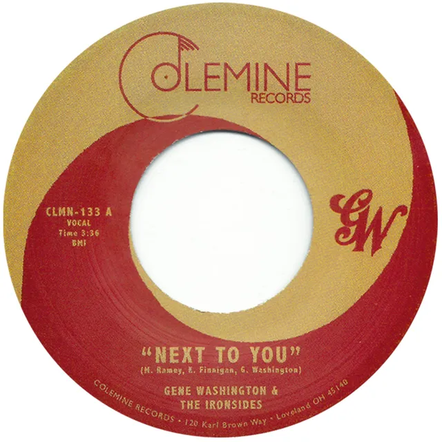 Colemine Gene Washington & The Ironsides Next To You vinyl 7" svart soul