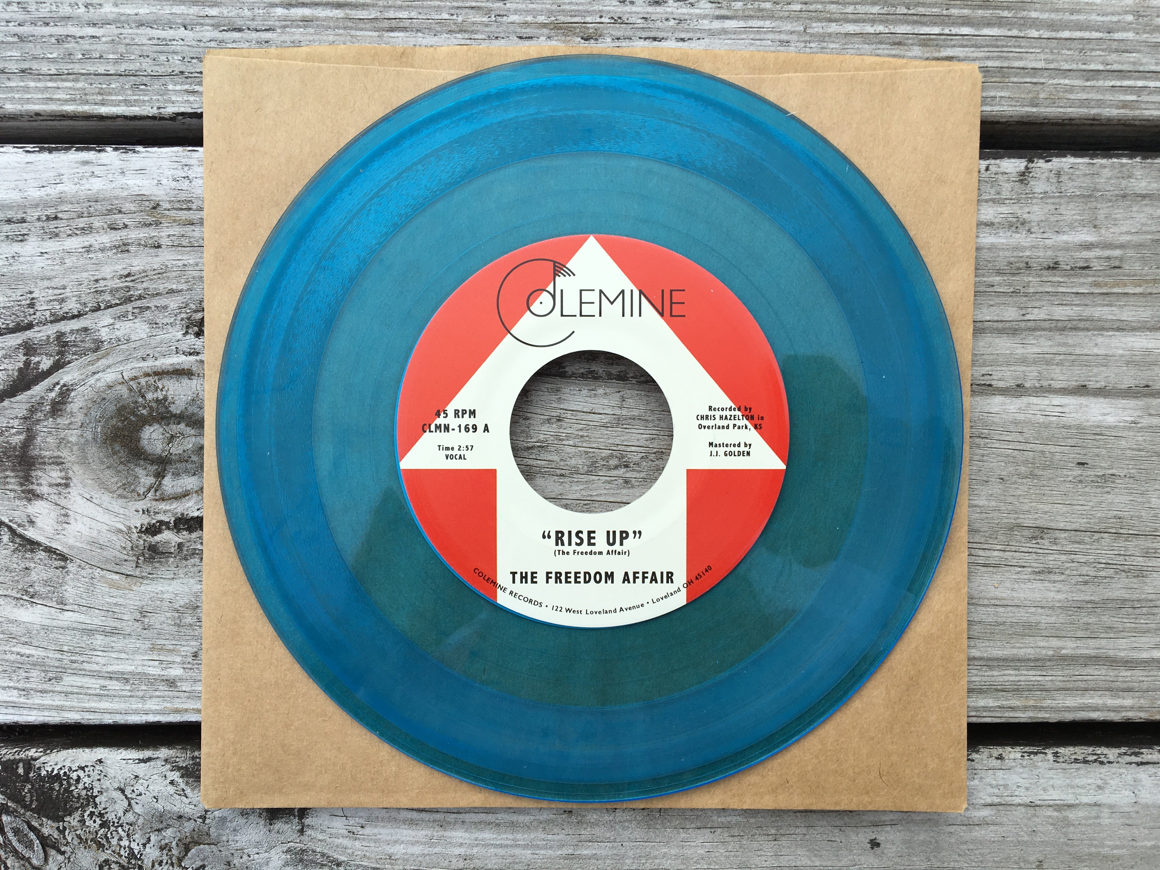 Freedom Affair Rise Up vinylsingel blå funk-soul