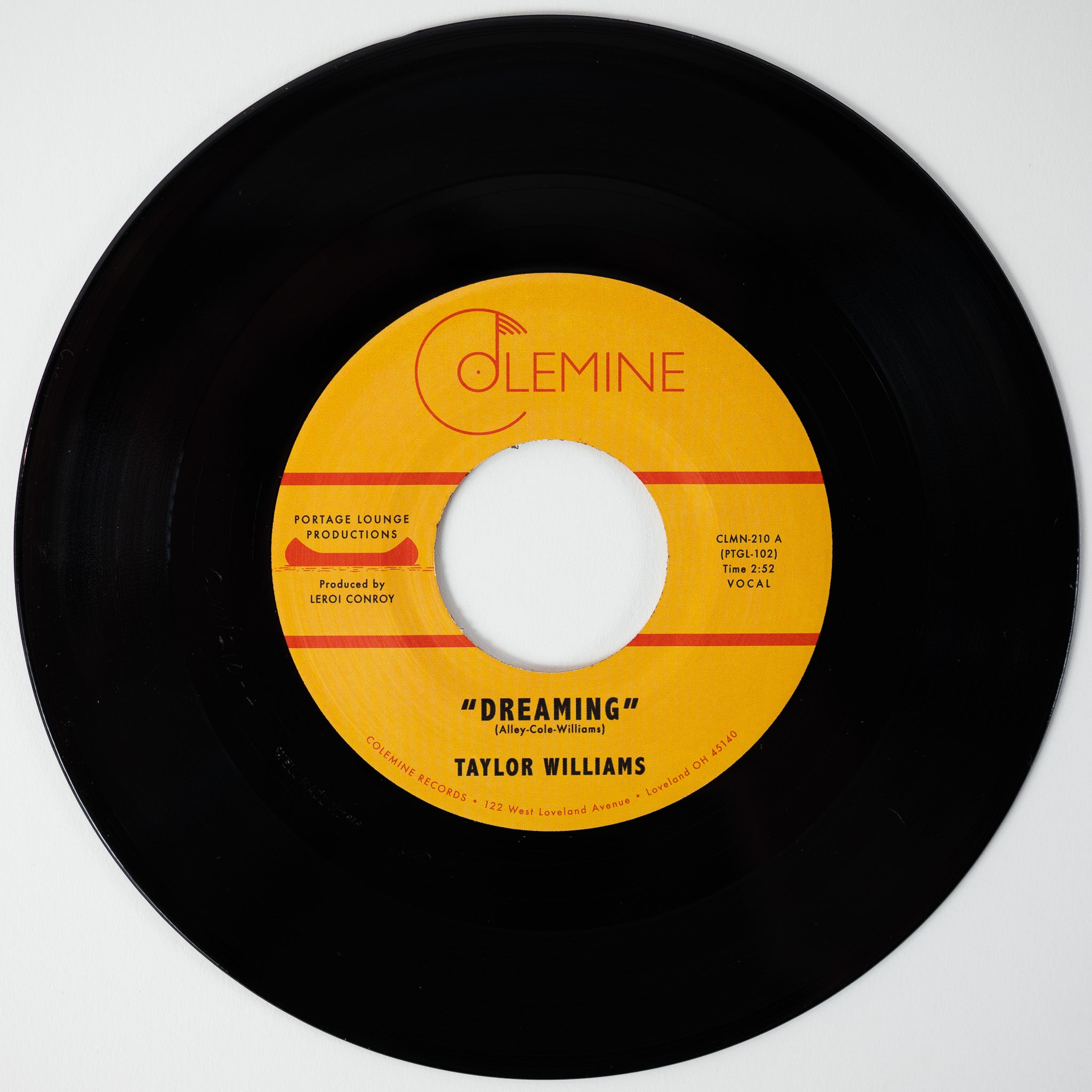 Colemine Taylor Williams Dreaming vinylsingel 45 blå soul