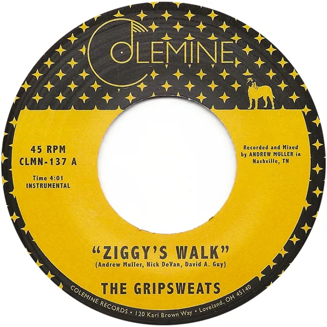 Colemine The Gripsweats Ziggy's Walk vinylsingel rød 7"