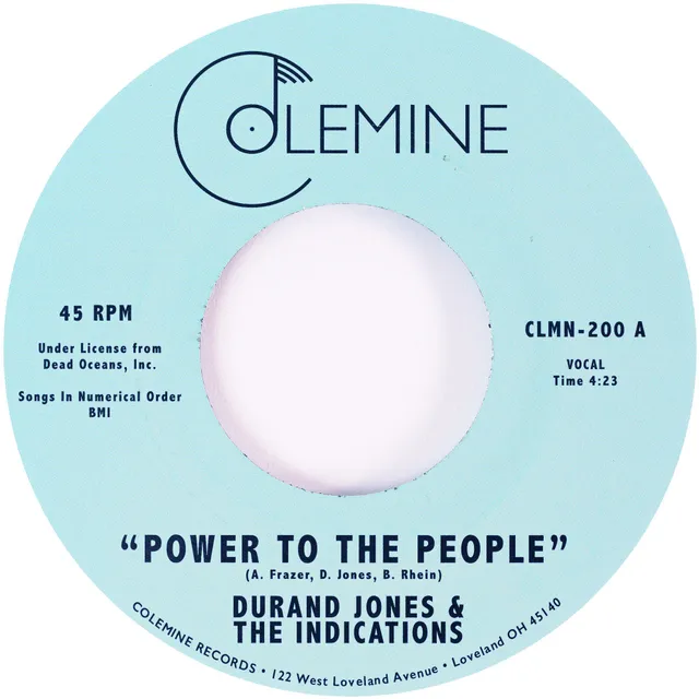 Durand Jones Power To The People vinylsingel 7" blue label