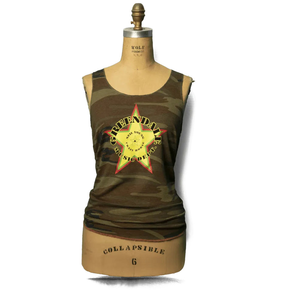 Neil Young Greendale Star singlet grå dame økologisk